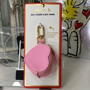 Piper K Pink Heart Key Holder and Bag Charm